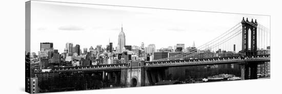 Panoramic Landscape View of Midtown NY with Manhattan Bridge and the Empire State Building-Philippe Hugonnard-Stretched Canvas