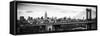 Panoramic Landscape View of Midtown NY with Manhattan Bridge and the Empire State Building-Philippe Hugonnard-Framed Stretched Canvas