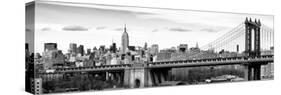 Panoramic Landscape View of Midtown NY with Manhattan Bridge and the Empire State Building-Philippe Hugonnard-Stretched Canvas