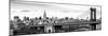 Panoramic Landscape View of Midtown NY with Manhattan Bridge and the Empire State Building-Philippe Hugonnard-Mounted Photographic Print