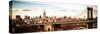 Panoramic Landscape View of Midtown NY with Manhattan Bridge and the Empire State Building-Philippe Hugonnard-Stretched Canvas
