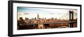 Panoramic Landscape View of Midtown NY with Manhattan Bridge and the Empire State Building-Philippe Hugonnard-Framed Photographic Print