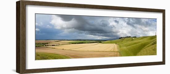 Panoramic Landscape View of the Cherhill Downs, Wiltshire, England, United Kingdom, Europe-Graham Lawrence-Framed Photographic Print