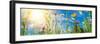 Panoramic Landscape with Flowers on Meadow at Springtime-filmfoto-Framed Photographic Print