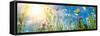 Panoramic Landscape with Flowers on Meadow at Springtime-filmfoto-Framed Stretched Canvas