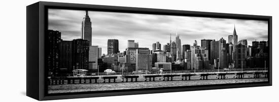 Panoramic Landscape with the Chrysler Building and Empire State Building Views-Philippe Hugonnard-Framed Stretched Canvas
