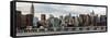 Panoramic Landscape with the Chrysler Building and Empire State Building Views-Philippe Hugonnard-Framed Stretched Canvas