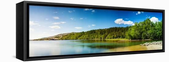 Panoramic Long Exposure Shot of A Lake in Northern Norway-Lamarinx-Framed Stretched Canvas