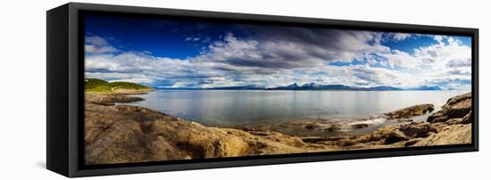 Panoramic Long Exposure Shot of A Norwegian Fjord-Lamarinx-Framed Stretched Canvas