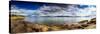 Panoramic Long Exposure Shot of A Norwegian Fjord-Lamarinx-Stretched Canvas