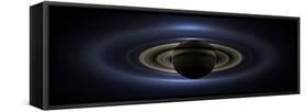 Panoramic Mosaic of the Saturn System Backlit by the Sun-null-Framed Stretched Canvas