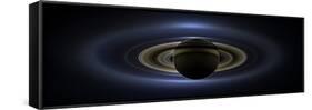 Panoramic Mosaic of the Saturn System Backlit by the Sun-null-Framed Stretched Canvas