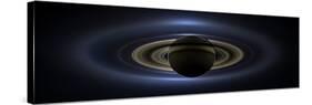 Panoramic Mosaic of the Saturn System Backlit by the Sun-null-Stretched Canvas