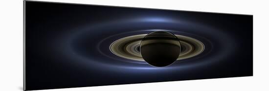 Panoramic Mosaic of the Saturn System Backlit by the Sun-null-Mounted Premium Photographic Print