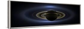 Panoramic Mosaic of the Saturn System Backlit by the Sun-null-Framed Photographic Print