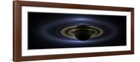 Panoramic Mosaic of the Saturn System Backlit by the Sun-null-Framed Photographic Print