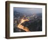 Panoramic Night View of the City, Sarajevo, Bosnia, Bosnia-Herzegovina, Europe-Christian Kober-Framed Photographic Print