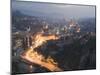 Panoramic Night View of the City, Sarajevo, Bosnia, Bosnia-Herzegovina, Europe-Christian Kober-Mounted Photographic Print