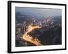 Panoramic Night View of the City, Sarajevo, Bosnia, Bosnia-Herzegovina, Europe-Christian Kober-Framed Photographic Print