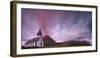 Panoramic of church of Vidareidi at sunrise, Vidoy island, Faroe Islands, Denmark-Roberto Moiola-Framed Photographic Print