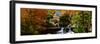 Panoramic of Glade Creek Grist Mil and Autumn Reflections and Waterfall in Babcock State Park, Wv-null-Framed Photographic Print
