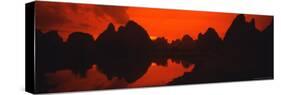 Panoramic of Guilin, Yangshao Li River, Limestone Mountains, China-Bill Bachmann-Stretched Canvas