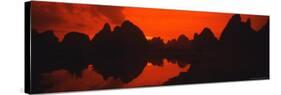 Panoramic of Guilin, Yangshao Li River, Limestone Mountains, China-Bill Bachmann-Stretched Canvas
