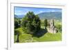 Panoramic of medieval Abbey of San Pietro in Vallate from drone, Piagno, Sondrio province, Lower Va-Roberto Moiola-Framed Photographic Print