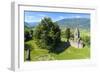 Panoramic of medieval Abbey of San Pietro in Vallate from drone, Piagno, Sondrio province, Lower Va-Roberto Moiola-Framed Photographic Print