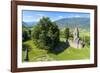 Panoramic of medieval Abbey of San Pietro in Vallate from drone, Piagno, Sondrio province, Lower Va-Roberto Moiola-Framed Photographic Print