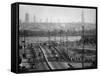 Panoramic of New York City Skyline Seen from New Jersey-Andreas Feininger-Framed Stretched Canvas