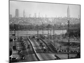 Panoramic of New York City Skyline Seen from New Jersey-Andreas Feininger-Mounted Photographic Print