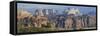 Panoramic of Rocky Sandstone Mountains and Cliffs, Zion National Park, Utah, USA-Mark Taylor-Framed Stretched Canvas