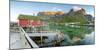 Panoramic of the Fishing Village Surrounded by Sea and Midnight Sun, Reine, Nordland County-Roberto Moiola-Mounted Photographic Print