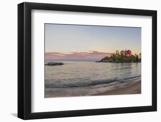 Panoramic of the Marquette Harbor Lighthouse on Lake Superior in Marquette, Michigan USA-Chuck Haney-Framed Photographic Print