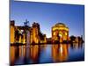Panoramic of the Palace of Fine Arts at Dusk in San Francisco, California, Usa-Chuck Haney-Mounted Photographic Print