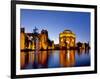 Panoramic of the Palace of Fine Arts at Dusk in San Francisco, California, Usa-Chuck Haney-Framed Photographic Print