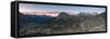 Panoramic of the road bends of Bernina Pass at dawn, Poschiavo Valley, Engadine, Canton of Graubund-Roberto Moiola-Framed Stretched Canvas