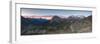 Panoramic of the road bends of Bernina Pass at dawn, Poschiavo Valley, Engadine, Canton of Graubund-Roberto Moiola-Framed Photographic Print