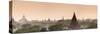 Panoramic of the Temples at Bagan (Pagan) at Sunset, Myanmar (Burma), Asia-Stephen Studd-Stretched Canvas