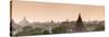 Panoramic of the Temples at Bagan (Pagan) at Sunset, Myanmar (Burma), Asia-Stephen Studd-Stretched Canvas