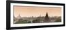 Panoramic of the Temples at Bagan (Pagan) at Sunset, Myanmar (Burma), Asia-Stephen Studd-Framed Photographic Print