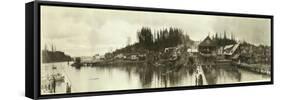 Panoramic Photo of Gig Harbor, WA (January 16, 1927)-Marvin Boland-Framed Stretched Canvas