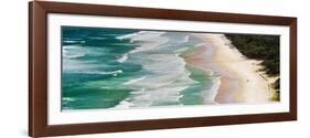 Panoramic Photo of Surfers Heading Out to Surf on Tallow Beach at Cape Byron Bay, Australia-Matthew Williams-Ellis-Framed Premium Photographic Print