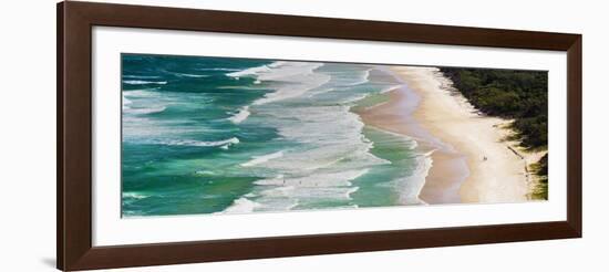 Panoramic Photo of Surfers Heading Out to Surf on Tallow Beach at Cape Byron Bay, Australia-Matthew Williams-Ellis-Framed Photographic Print