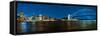 Panoramic Photo of Sydney Skyline with Harbour Bridge in the Evening after Sunset-Fyletto-Framed Stretched Canvas