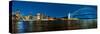 Panoramic Photo of Sydney Skyline with Harbour Bridge in the Evening after Sunset-Fyletto-Stretched Canvas