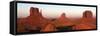 Panoramic Photo of the Mittens at Dusk, Monument Valley Navajo Tribal Park, Utah, USA-Peter Barritt-Framed Stretched Canvas