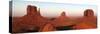 Panoramic Photo of the Mittens at Dusk, Monument Valley Navajo Tribal Park, Utah, USA-Peter Barritt-Stretched Canvas