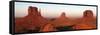 Panoramic Photo of the Mittens at Dusk, Monument Valley Navajo Tribal Park, Utah, USA-Peter Barritt-Framed Stretched Canvas